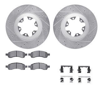 R1 Concepts® - Drilled and Slotted Front Brake Kit with Euro Ceramic Pads