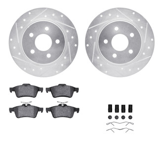 R1 Concepts® - Drilled and Slotted Rear Brake Kit with Euro Ceramic Pads