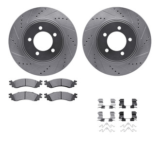 R1 Concepts® - Drilled and Slotted Front Brake Kit with Euro Ceramic Pads
