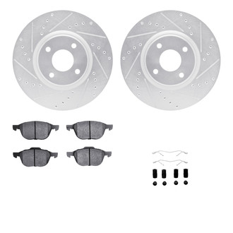 R1 Concepts® - Drilled and Slotted Front Brake Kit with Euro Ceramic Pads
