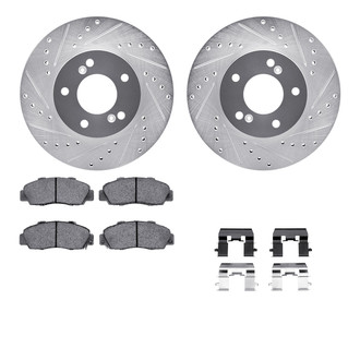 R1 Concepts® - Drilled and Slotted Front Brake Kit with Euro Ceramic Pads