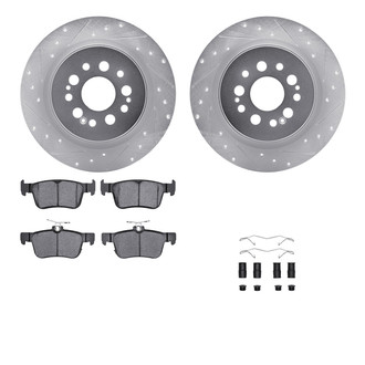 R1 Concepts® - Drilled and Slotted Rear Brake Kit with Euro Ceramic Pads