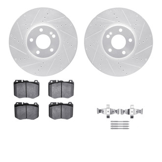 R1 Concepts® - Drilled and Slotted Front Brake Kit with Euro Ceramic Pads