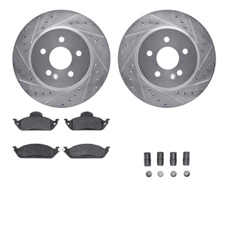R1 Concepts® - Drilled and Slotted Front Brake Kit with Euro Ceramic Pads