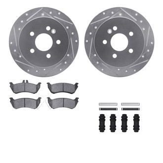 R1 Concepts® - Drilled and Slotted Rear Brake Kit with Euro Ceramic Pads