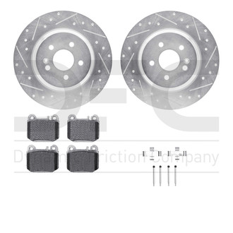 R1 Concepts® - Drilled and Slotted Rear Brake Kit with Euro Ceramic Pads