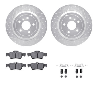 R1 Concepts® - Drilled and Slotted Rear Brake Kit with Euro Ceramic Pads