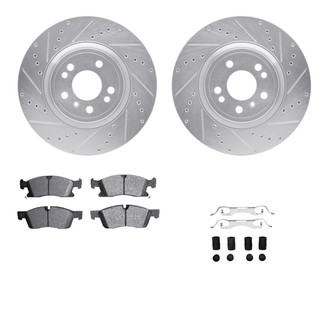 R1 Concepts® - Drilled and Slotted Front Brake Kit with Euro Ceramic Pads