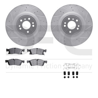 R1 Concepts® - Drilled and Slotted Front Brake Kit with Euro Ceramic Pads