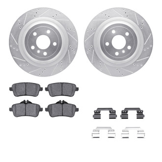 R1 Concepts® - Drilled and Slotted Rear Brake Kit with Euro Ceramic Pads