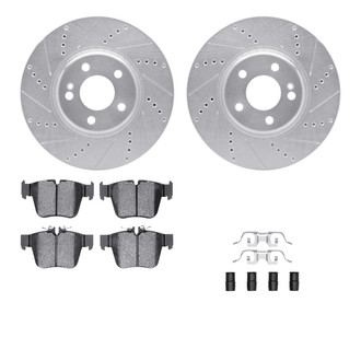 R1 Concepts® - Drilled and Slotted Rear Brake Kit with Euro Ceramic Pads
