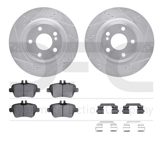 R1 Concepts® - Drilled and Slotted Rear Brake Kit with Euro Ceramic Pads