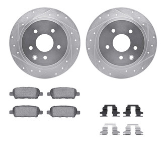 R1 Concepts® - Drilled and Slotted Rear Brake Kit with Euro Ceramic Pads