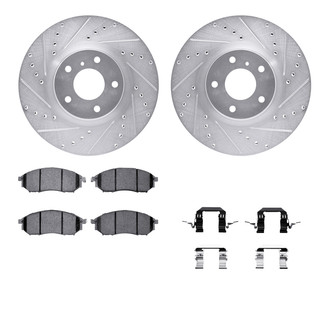 R1 Concepts® - Drilled and Slotted Front Brake Kit with Euro Ceramic Pads