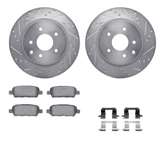 R1 Concepts® - Drilled and Slotted Rear Brake Kit with Euro Ceramic Pads