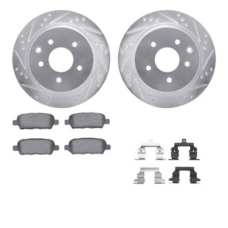 R1 Concepts® - Drilled and Slotted Rear Brake Kit with Euro Ceramic Pads