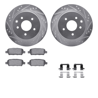 R1 Concepts® - Drilled and Slotted Rear Brake Kit with Euro Ceramic Pads