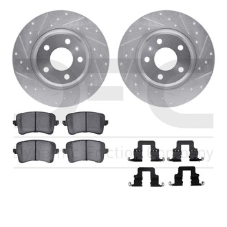 R1 Concepts® - Drilled and Slotted Rear Brake Kit with Euro Ceramic Pads