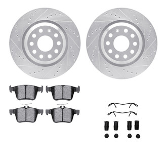 R1 Concepts® - Drilled and Slotted Rear Brake Kit with Euro Ceramic Pads