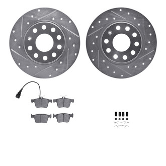 R1 Concepts® - Drilled and Slotted Rear Brake Kit with Euro Ceramic Pads