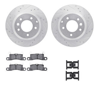 R1 Concepts® - Drilled and Slotted Rear Brake Kit with Euro Ceramic Pads