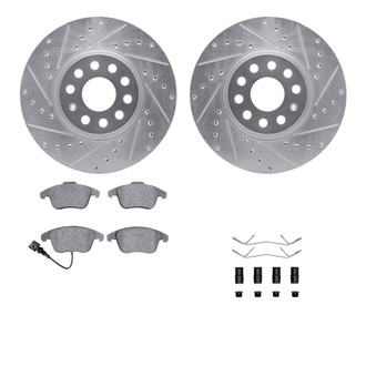 R1 Concepts® - Drilled and Slotted Front Brake Kit with Euro Ceramic Pads