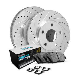 R1 Concepts® - Drilled and Slotted Front Brake Kit with Euro Ceramic Pads
