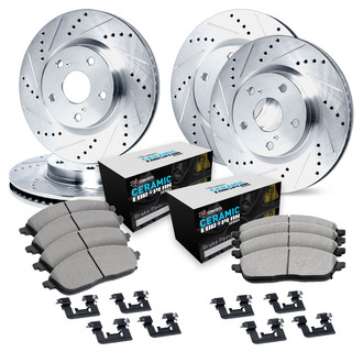 R1 Concepts® - Drilled and Slotted Brake Kit with Euro Ceramic Pads