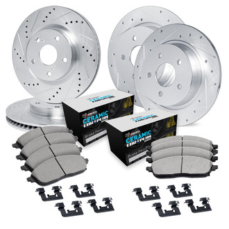 R1 Concepts® - Drilled and Slotted Brake Kit with Euro Ceramic Pads