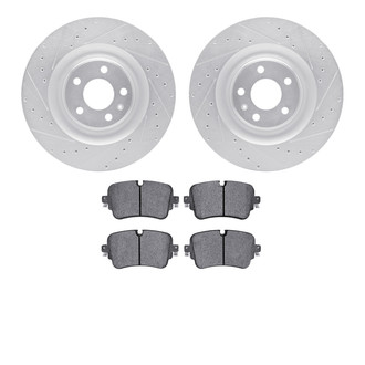 R1 Concepts® - Drilled and Slotted Rear Brake Kit with Euro Ceramic Pads