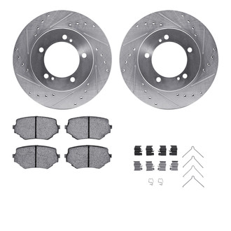 R1 Concepts® - Drilled and Slotted Front Brake Kit with 5000 OE Pads