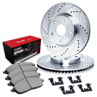 R1 Concepts® - Drilled and Slotted Brake Kit with Optimum OE Pads