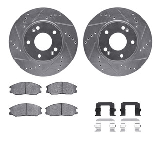 R1 Concepts® - Drilled and Slotted Front Brake Kit with 5000 OE Pads