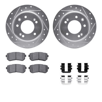 R1 Concepts® - Drilled and Slotted Rear Brake Kit with 5000 OE Pads
