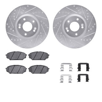 R1 Concepts® - Drilled and Slotted Front Brake Kit with 5000 OE Pads