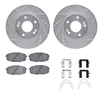 R1 Concepts® - Drilled and Slotted Front Brake Kit with Optimum OE Pads