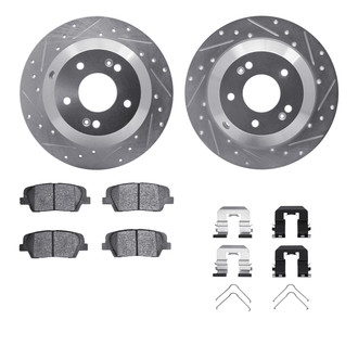 R1 Concepts® - Drilled and Slotted Rear Brake Kit with 5000 OE Pads
