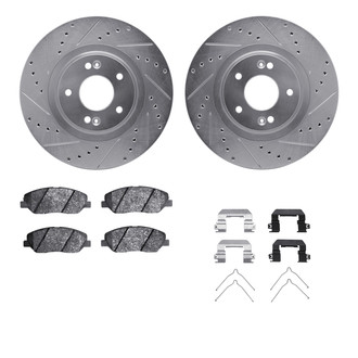 R1 Concepts® - Drilled and Slotted Front Brake Kit with 5000 OE Pads