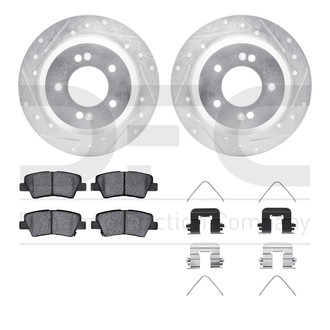 R1 Concepts® - Drilled and Slotted Rear Brake Kit with Optimum OE Pads