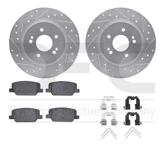 R1 Concepts® - Drilled and Slotted Rear Brake Kit with Optimum OE Pads