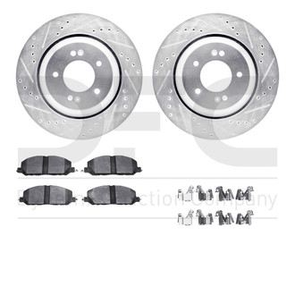 R1 Concepts® - Drilled and Slotted Rear Brake Kit with Optimum OE Pads