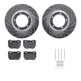 R1 Concepts® - Drilled and Slotted Front Brake Kit with 5000 OE Pads