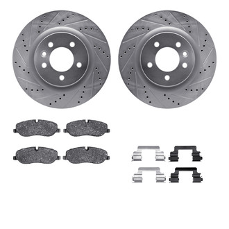 R1 Concepts® - Drilled and Slotted Front Brake Kit with 5000 OE Pads
