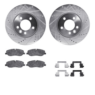 R1 Concepts® - Drilled and Slotted Front Brake Kit with 5000 OE Pads