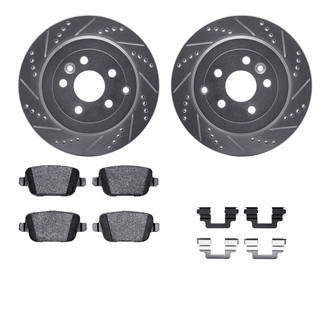 R1 Concepts® - Drilled and Slotted Rear Brake Kit with 5000 OE Pads