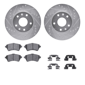 R1 Concepts® - Drilled and Slotted Front Brake Kit with Optimum OE Pads