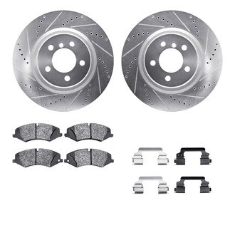 R1 Concepts® - Drilled and Slotted Front Brake Kit with Optimum OE Pads