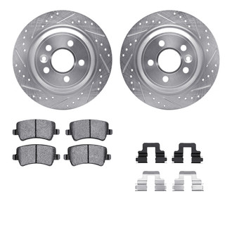 R1 Concepts® - Drilled and Slotted Rear Brake Kit with Optimum OE Pads