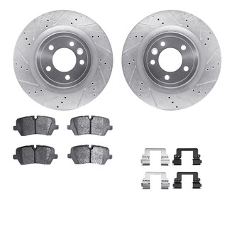 R1 Concepts® - Drilled and Slotted Rear Brake Kit with Optimum OE Pads
