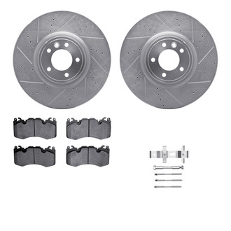 R1 Concepts® - Drilled and Slotted Front Brake Kit with Optimum OE Pads